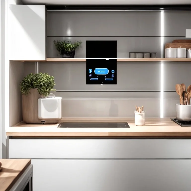 CookAProのスマートキッチンシステム使用中のキッチンの様子